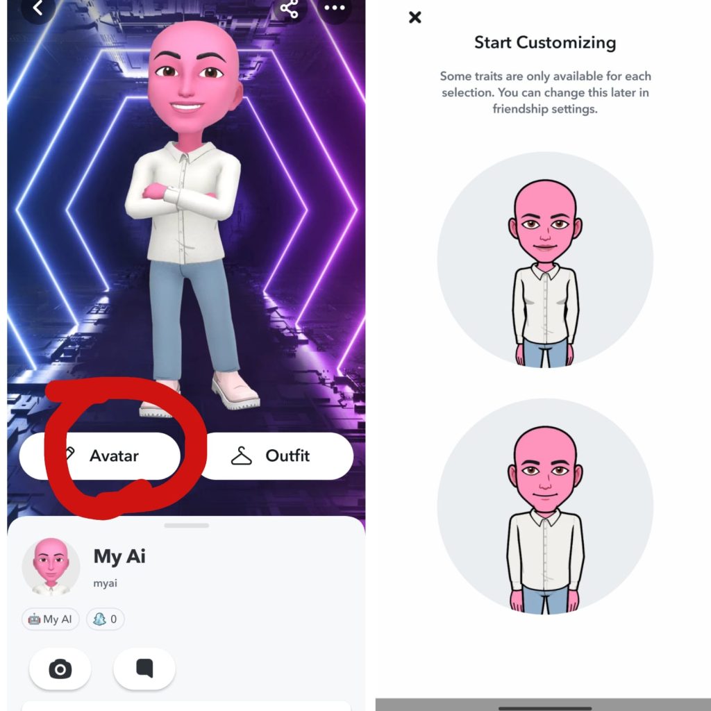 Change Snapchat My AI Gender