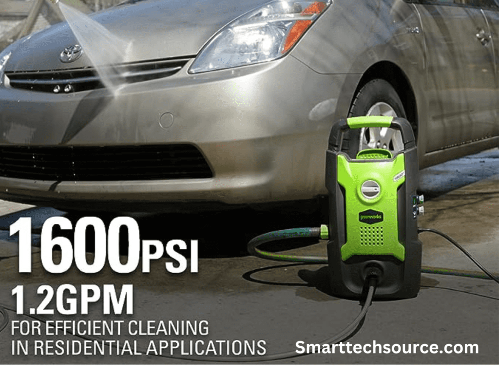 Greenworks electric pressure washer is great choice for washing your car and home.